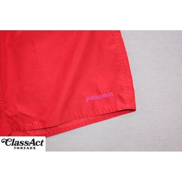 Patagonia Mens Red Board Shorts Tie Waist Pockets 32" Waist 8" Inseam - Picture 2 of 7